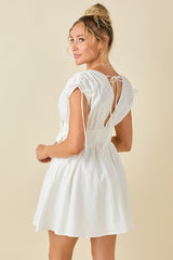 Rosalie Floral Appliqué Tie-Shoulder Dress