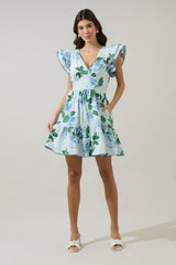 Elina Floral Ruffle Tier Mini Dress