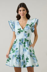 Elina Floral Ruffle Tier Mini Dress