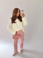 Pink Palm Dot Jeans (can’t restock)
