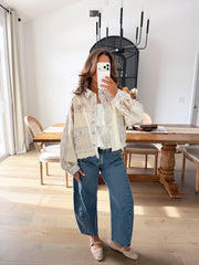 Vintage Cotton Candy & Lace Jacket (DENIM)