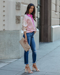 Belden Colorblock Button Down Top - Pink Multi