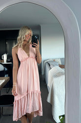 Wyoma Midi Dress - Peach