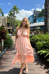 Wyoma Midi Dress - Peach