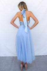 Jovanni Tulle Midi - Blue