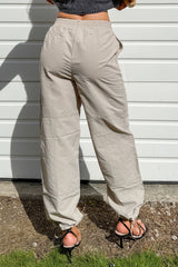 No Plot Needed Parachute Jogger Pants (Coconut Milk)