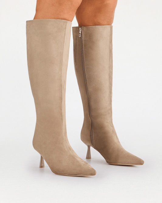 PORTIE EXTENDED CURVE - STONE SUEDE