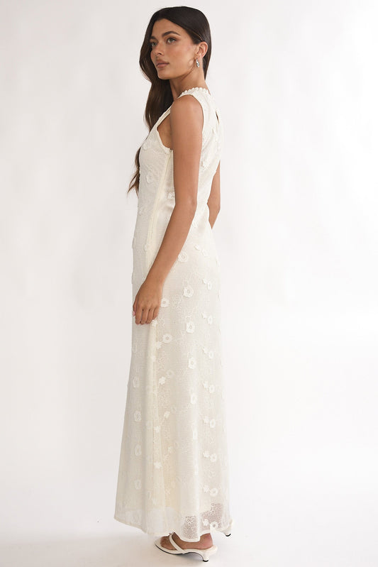 Kensi Sleeveless Crochet Maxi Dress Oat
