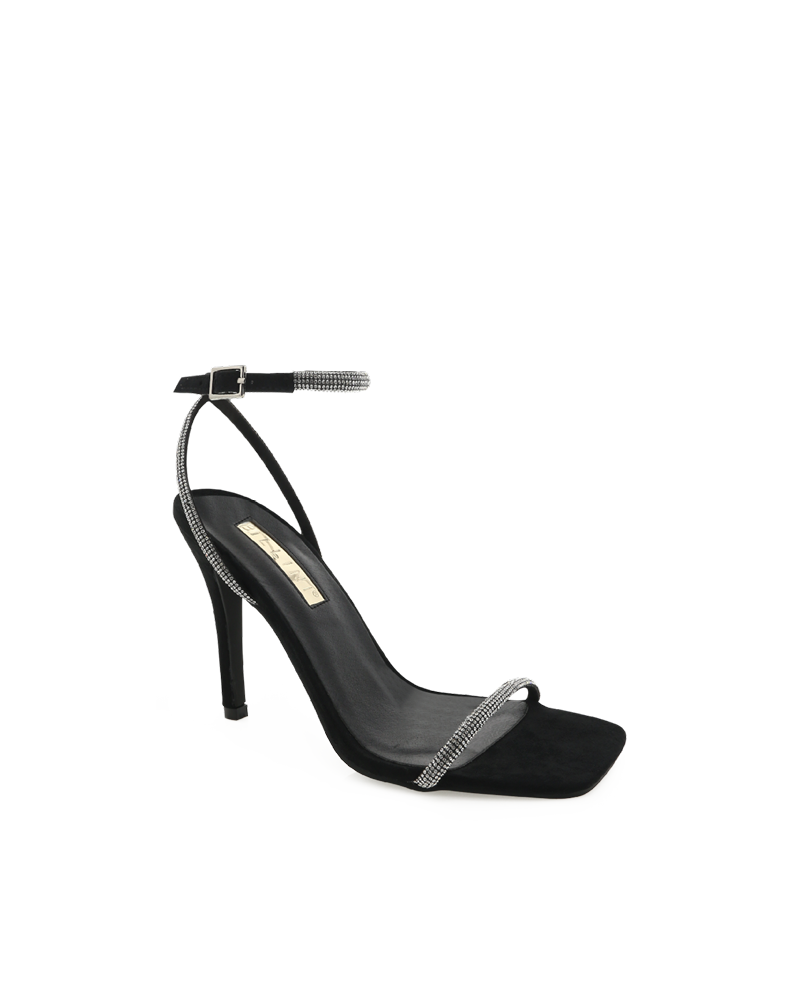 STARLETTE - DIAMANTE-BLACK SUEDE
