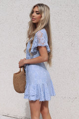 Something Sweet Lace Dress - Baby Blue