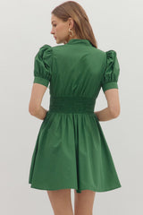 Corrine Smocked Zip Mini Dress