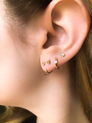 Bezel Diamond Earring