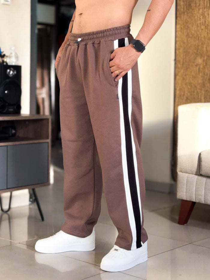Buso Baggy con Franjas color cafe, Frizado