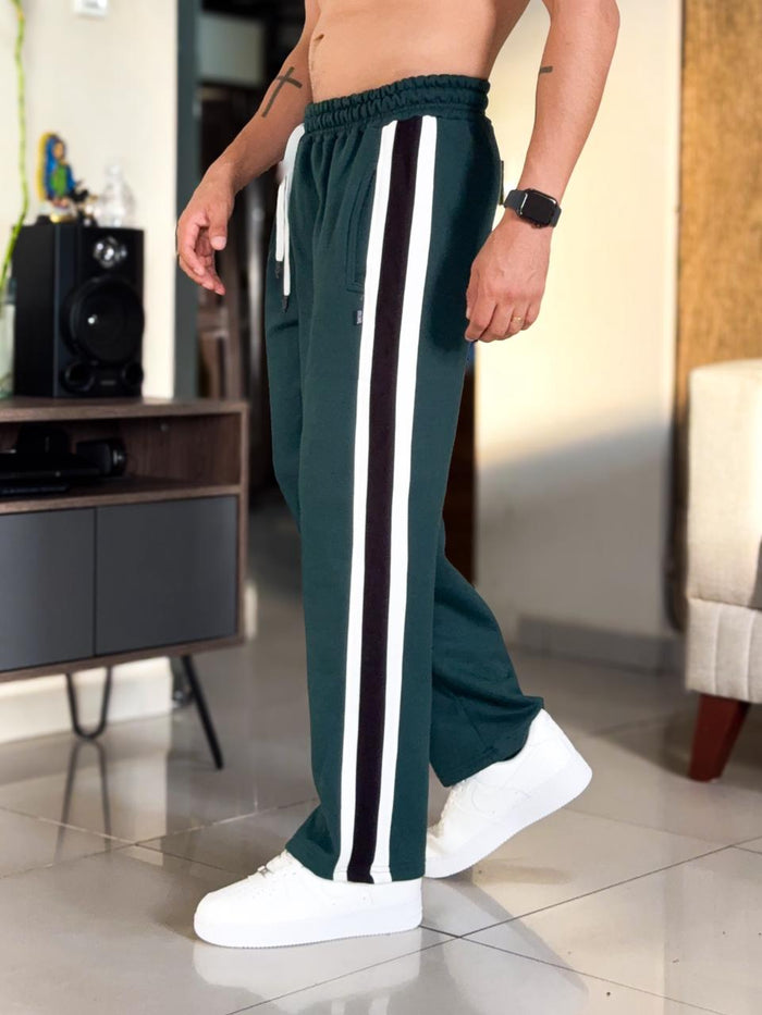Buso Baggy con Franjas color Verde petroleo, Frizado