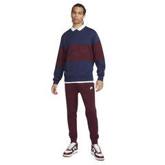 Nike Club FT Color Block Crew Sweatshirt FB7848-410