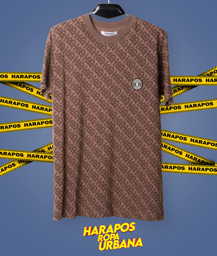 Polera burberry cafe logo engomadas