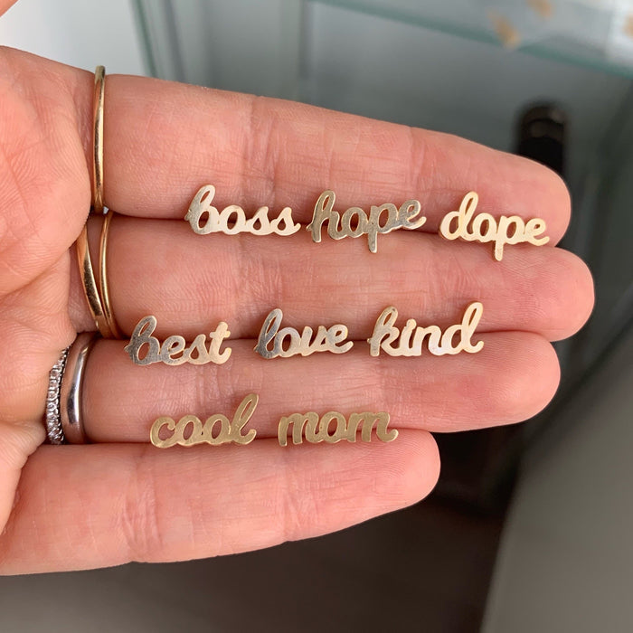 SAMPLE SALE 14K Gold Catchphrase Earring