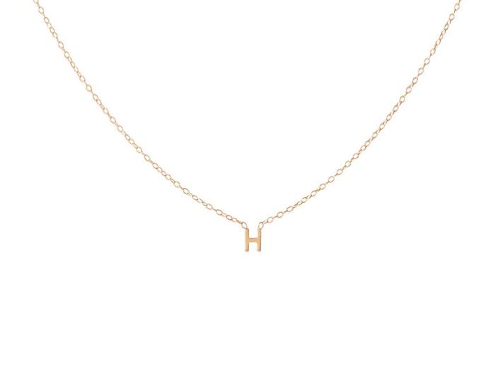 SAMPLE SALE 14K Mini Letter H necklace