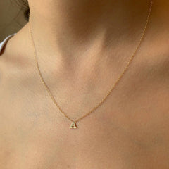 SAMPLE SALE 14K Yellow Gold Letter A Necklace
