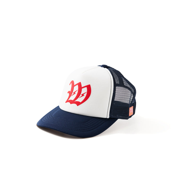 W Red logo CAP - White × Navy