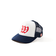 W Red logo CAP - White × Navy