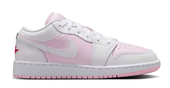 Jordan 1 Low Pink Foam Fire Red White (GS)