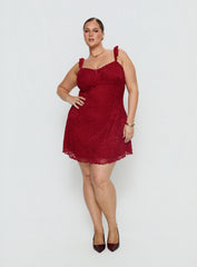 Beacall Mini Dress Red Curve