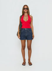 Daily Define Halter Tank Top Red