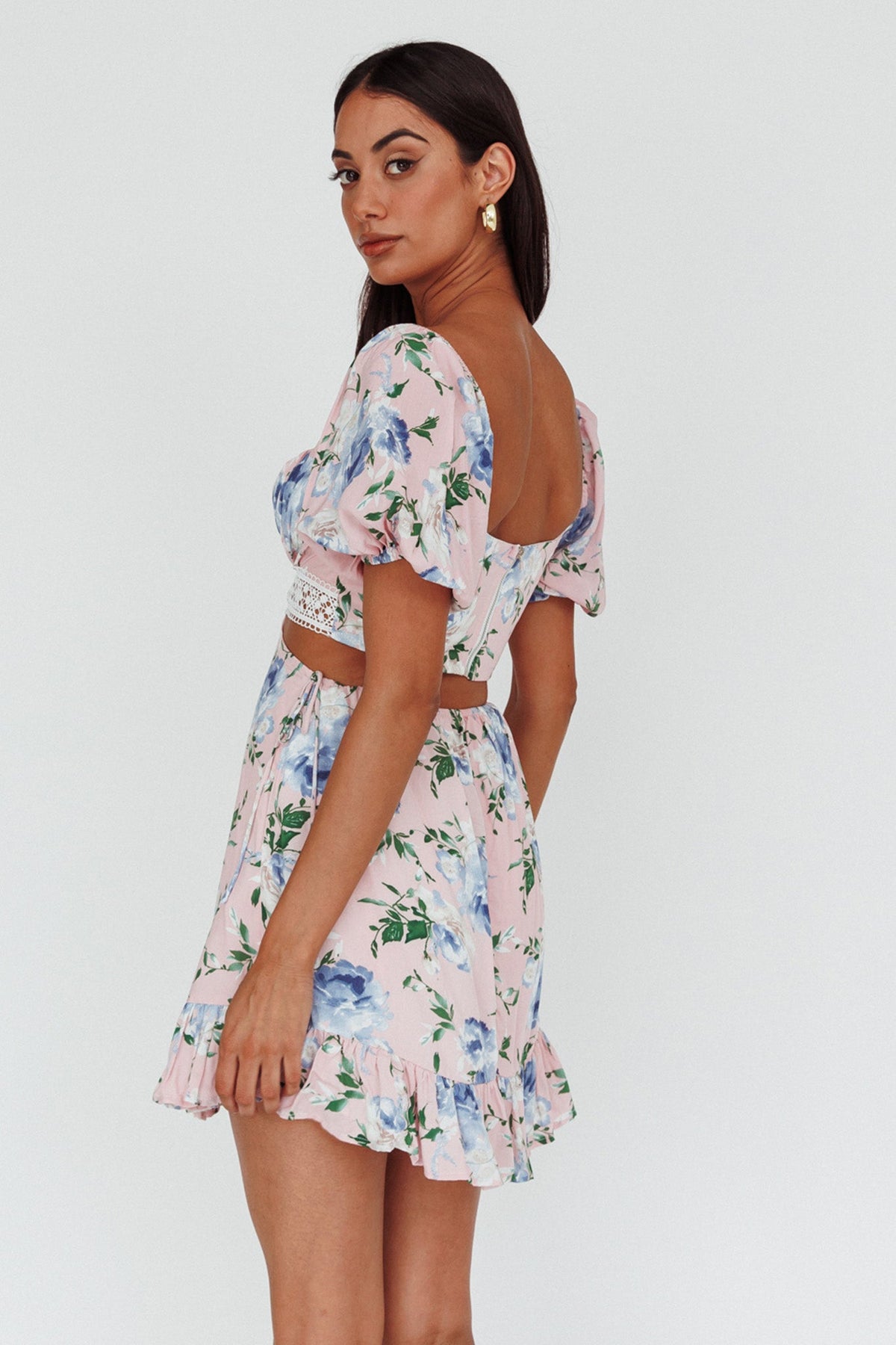 Sweet Romance Cut-Out Mini Dress Pink