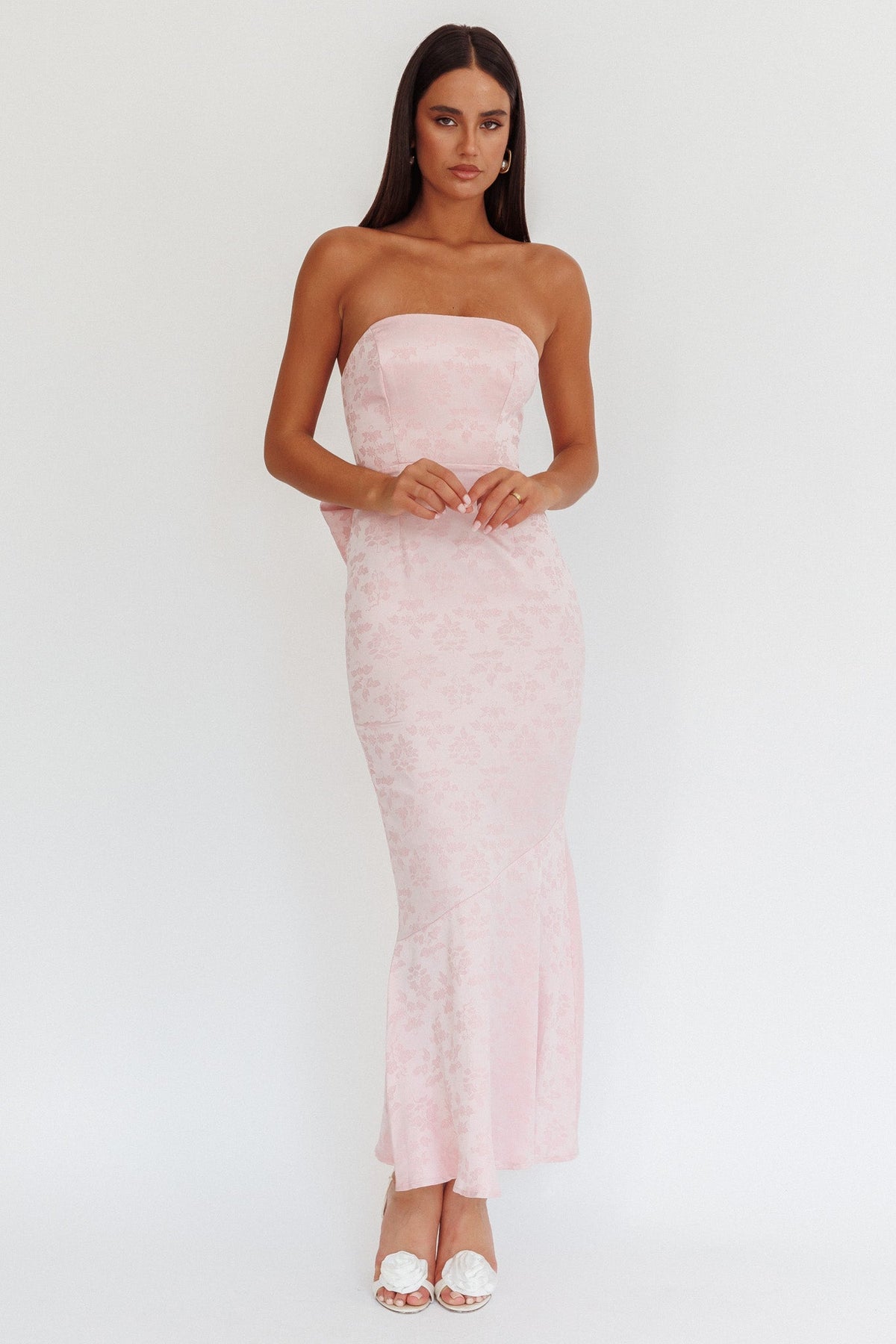 Melty Kisses Bow Back Maxi Dress Pink