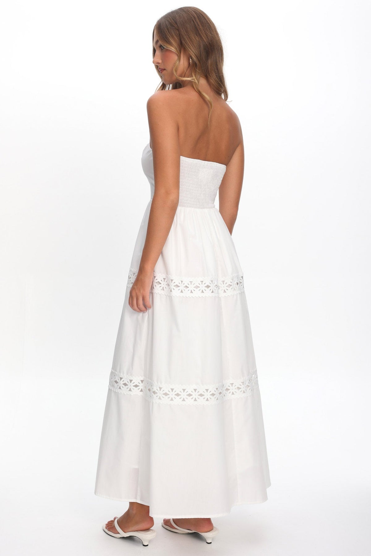 Kelita Strapless Maxi Dress White