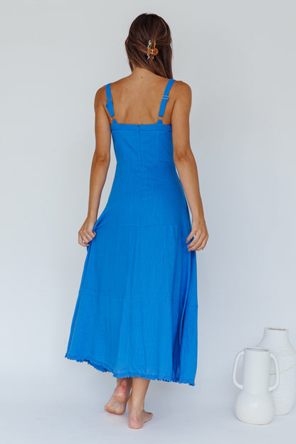 Sublime Tied Neckline Midi Dress Blue