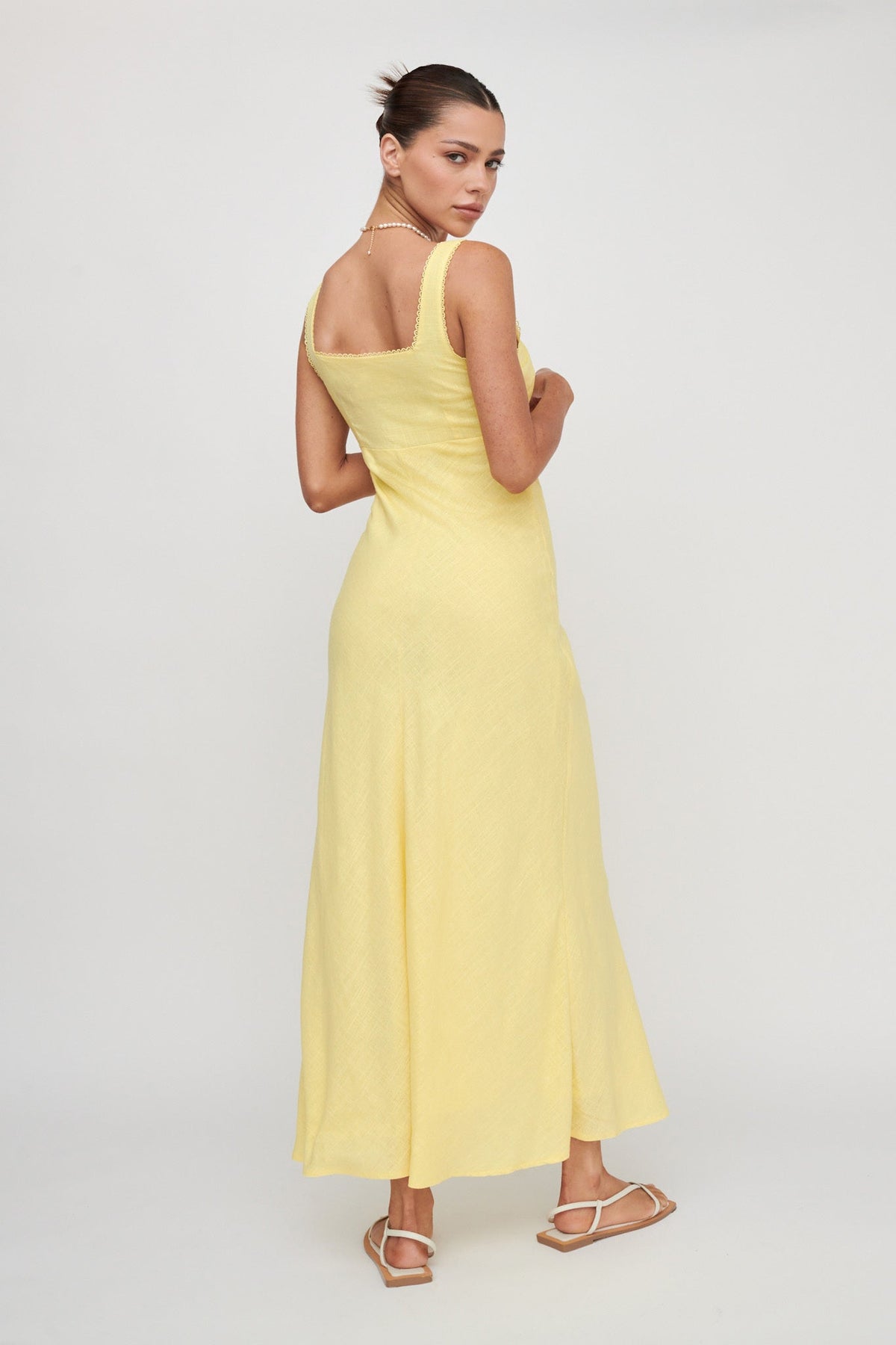 Carlee Gathered Bust Maxi Dress Yellow