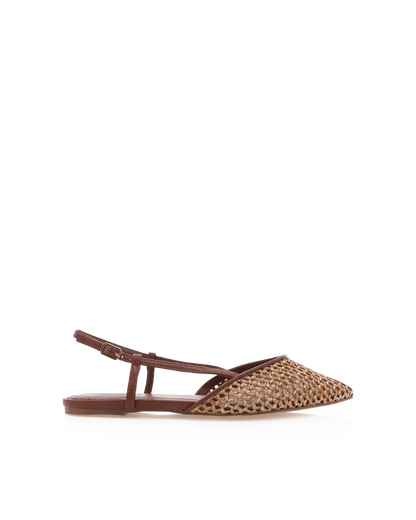 ALISON - DARK TAN-NATURAL RAFFIA