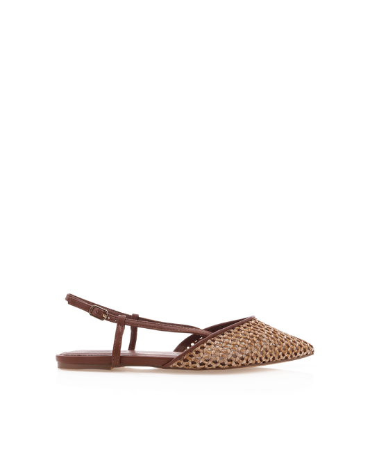 ALISON - DARK TAN-NATURAL RAFFIA