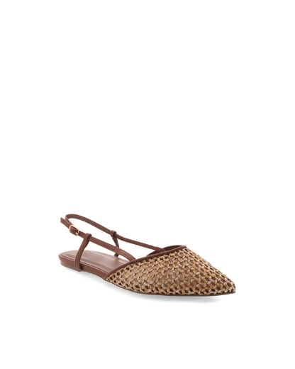 ALISON - DARK TAN-NATURAL RAFFIA