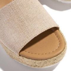 Burlap Espadrille Platform Sandals
