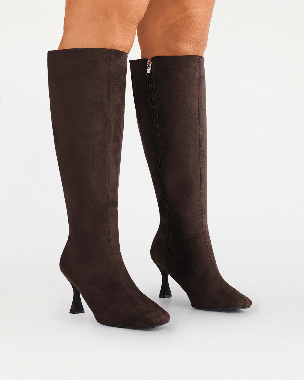 CORBIN EXTENDED CURVE - DARK CACAO SUEDE