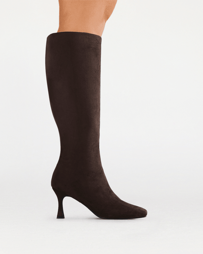 CORBIN EXTENDED CURVE - DARK CACAO SUEDE