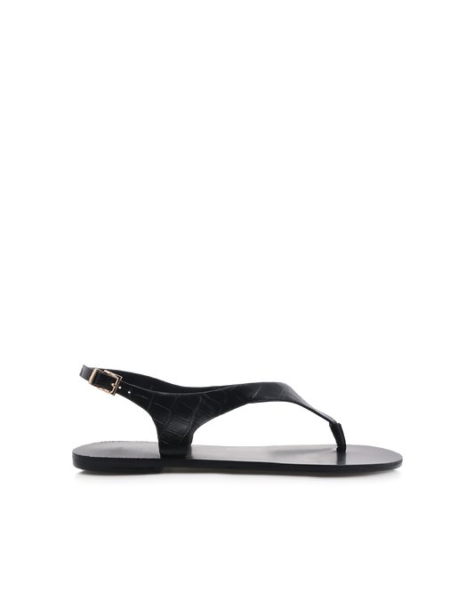 HILLA - MATTE BLACK CROC
