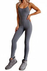 Nothing But Gains Skinny Ankle Jumpsuit (Grey)