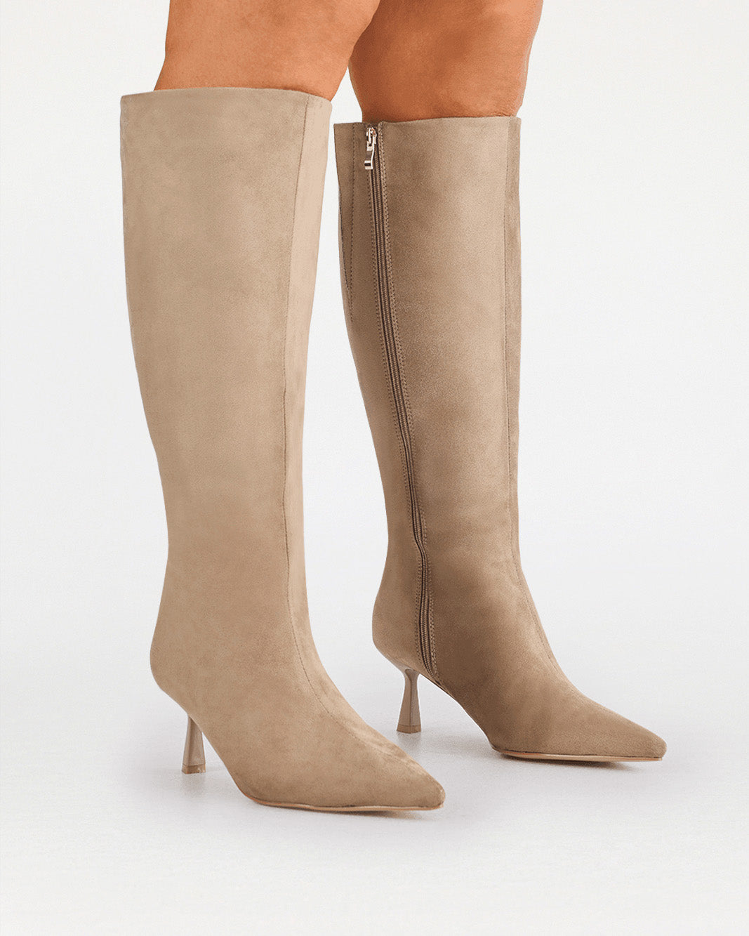 PORTIE EXTENDED CURVE - STONE SUEDE