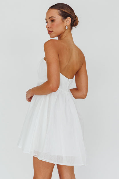 Solis Strapless Baby Doll Mini Dress White