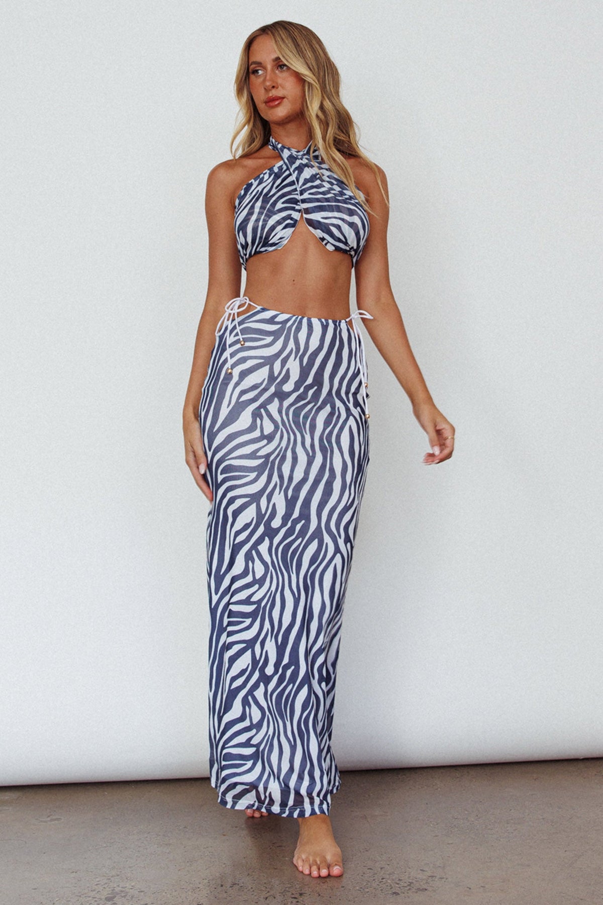 Just Like That Multiway Midi Dress & Scarf Navy