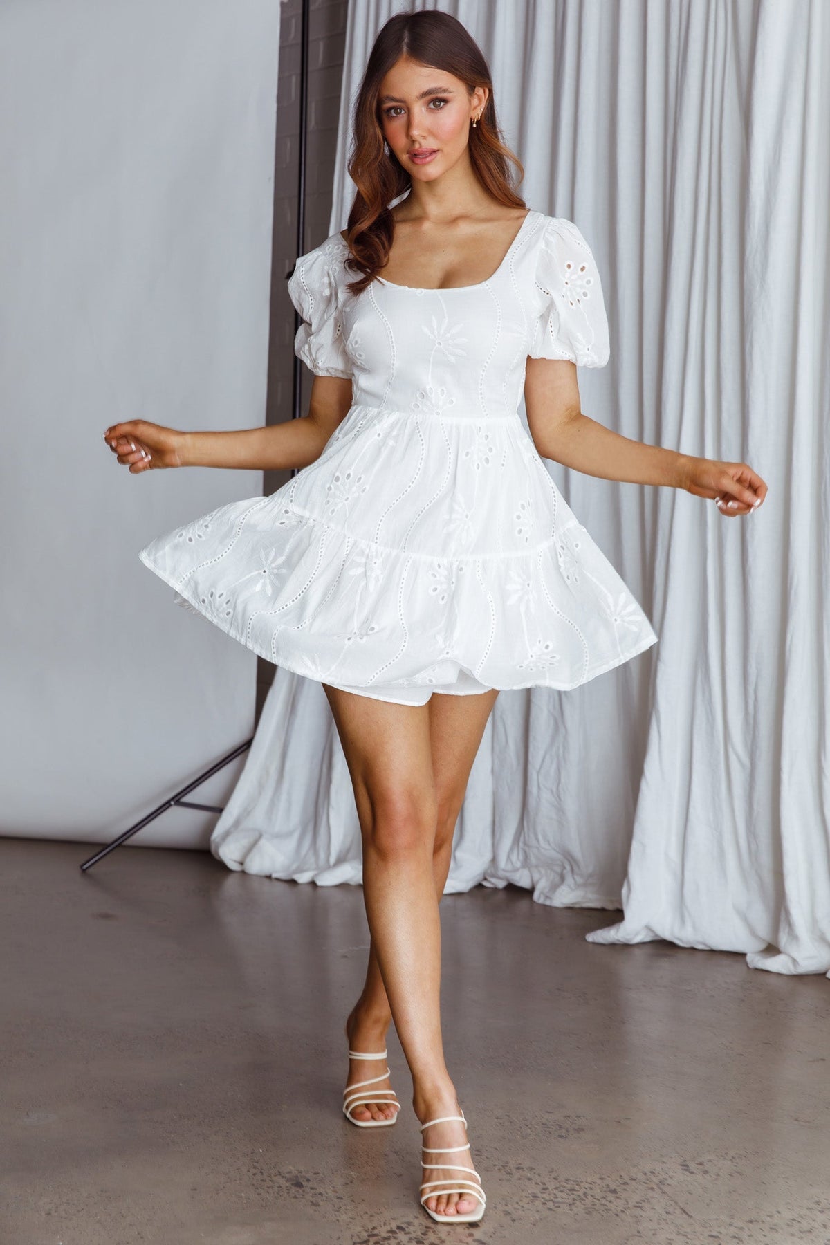 Marirose Tied Back A-Line Mini Dress White