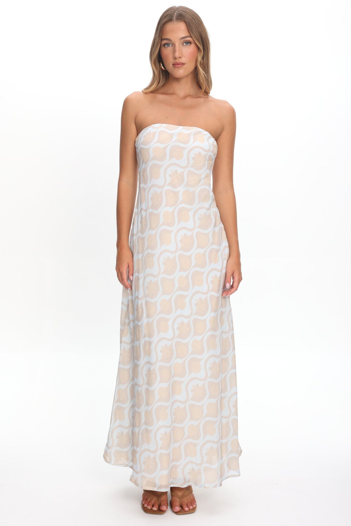 Artice Strapless Maxi Dress Print Geo