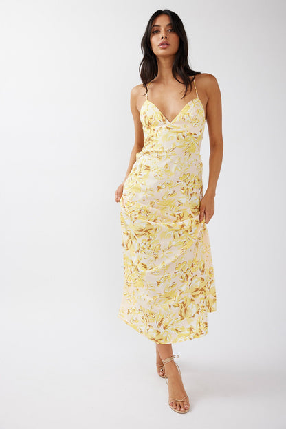 True Divine Strappy Back Maxi Dress Floral Sun