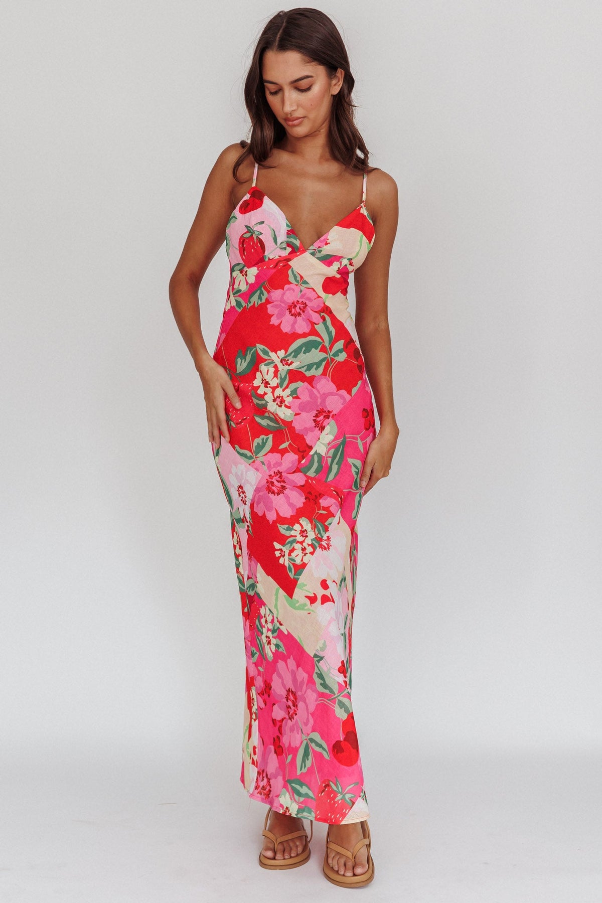 Jaya Floral A-line Maxi Dress Pink
