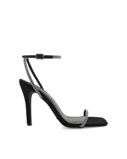 STARLETTE - DIAMANTE-BLACK SUEDE
