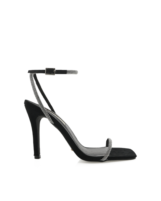 STARLETTE - DIAMANTE-BLACK SUEDE